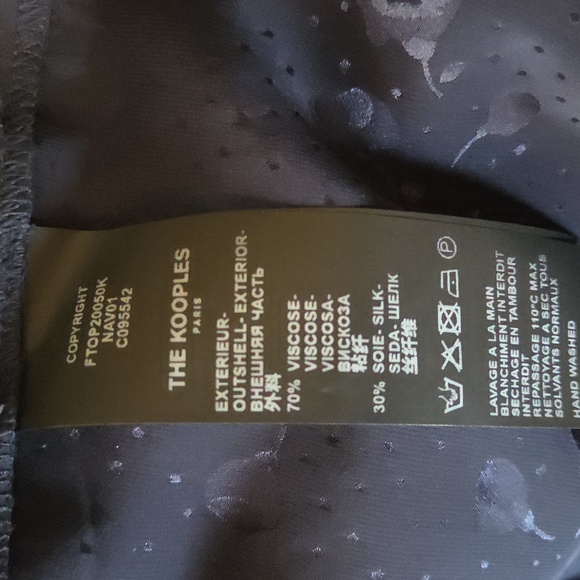 The Kooples Navy Patterned Button Down Shirt - Picture 7 of 9